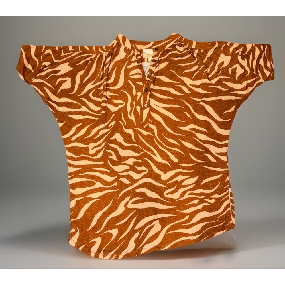 Anthropologie Maeve Top Women's XSmall Windham Zebra Stripe Tunic in Cedar- Boho